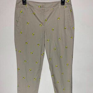 Talbots Relaxed Chinos Lemon Embroidered
